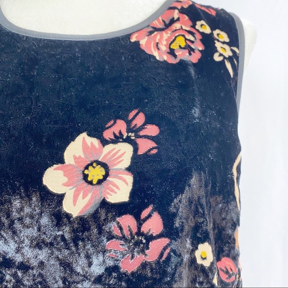 Daniel Rain Top Sleeveless Velvet Semi Sheer - Picture 2 of 7